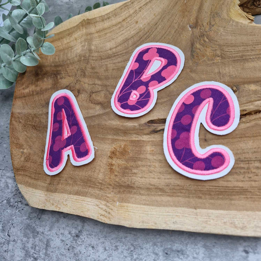 Applikation Aufnäher Patch | Buchstaben | Wunschname | Space Shiny Butterfly Night