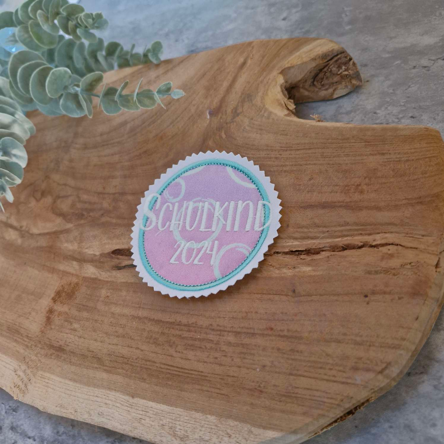 Applikation Aufnäher Button Klettie  | Schulkind 2025 | ZauBärwelt | Rund