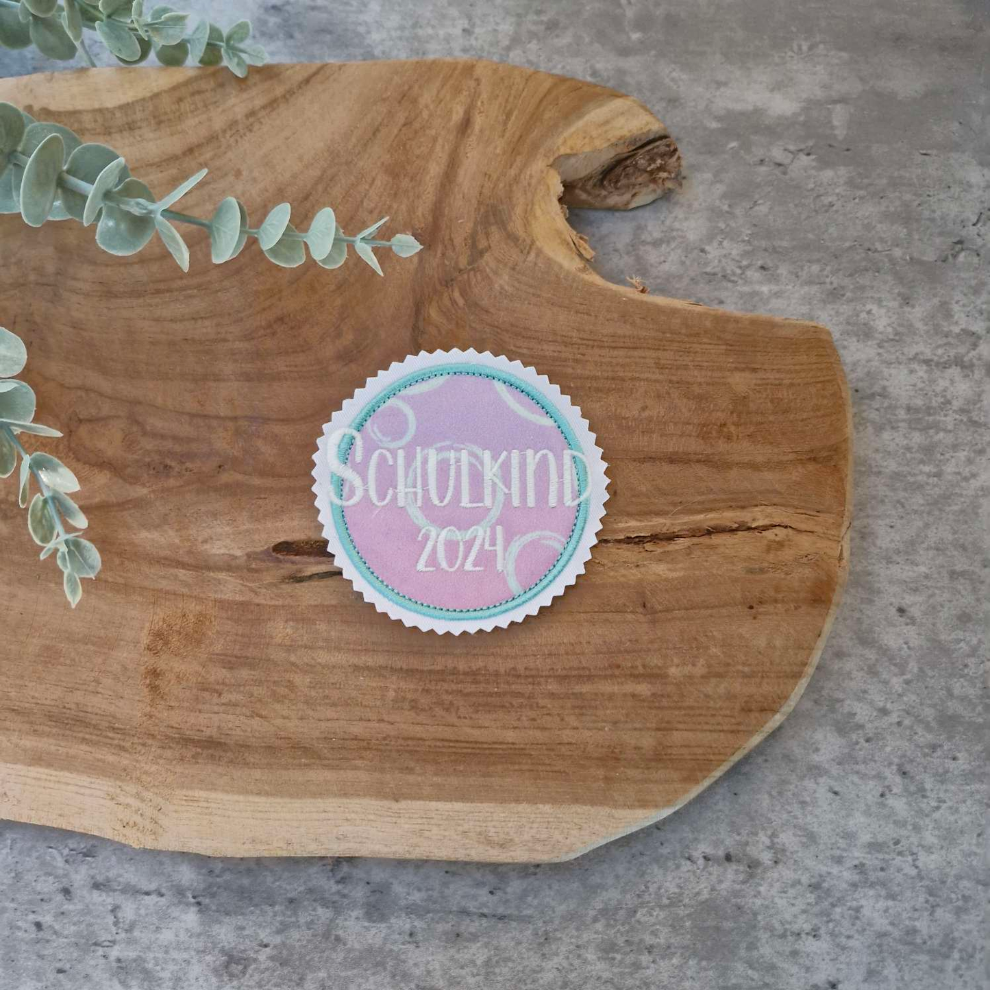 Applikation Aufnäher Button Klettie  | Schulkind 2025 | ZauBärwelt | Rund