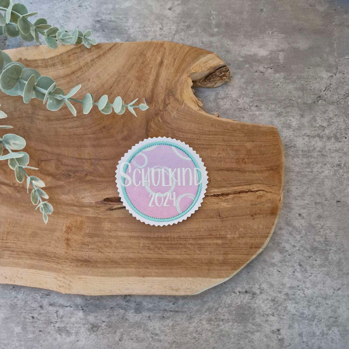 Applikation Aufnäher Button Klettie  | Schulkind 2025 | ZauBärwelt | Rund