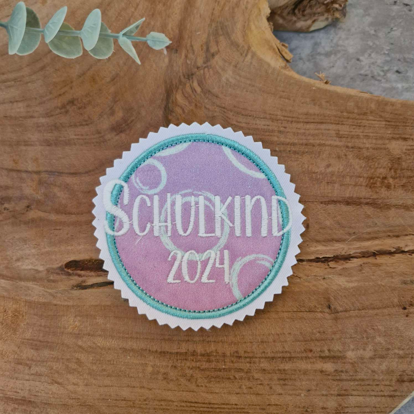 Applikation Aufnäher Button Klettie  | Schulkind 2025 | ZauBärwelt | Rund