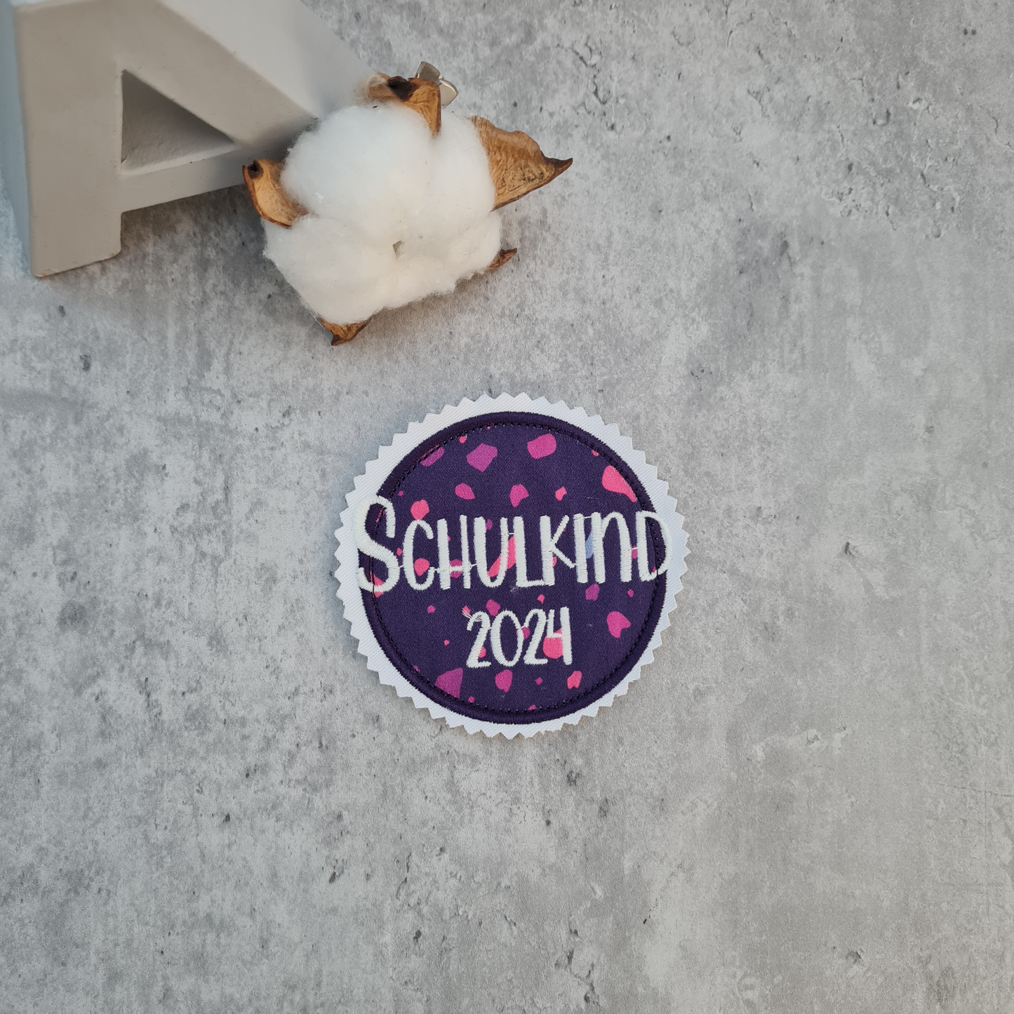 Applikation Aufnäher Button Klettie  | Schulkind 2025 | PferdeflüstBär | Rund