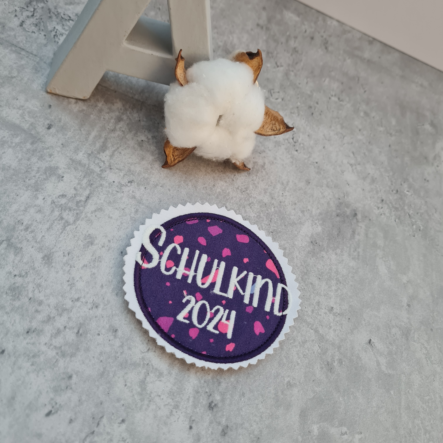 Applikation Aufnäher Button Klettie  | Schulkind 2025 | PferdeflüstBär | Rund