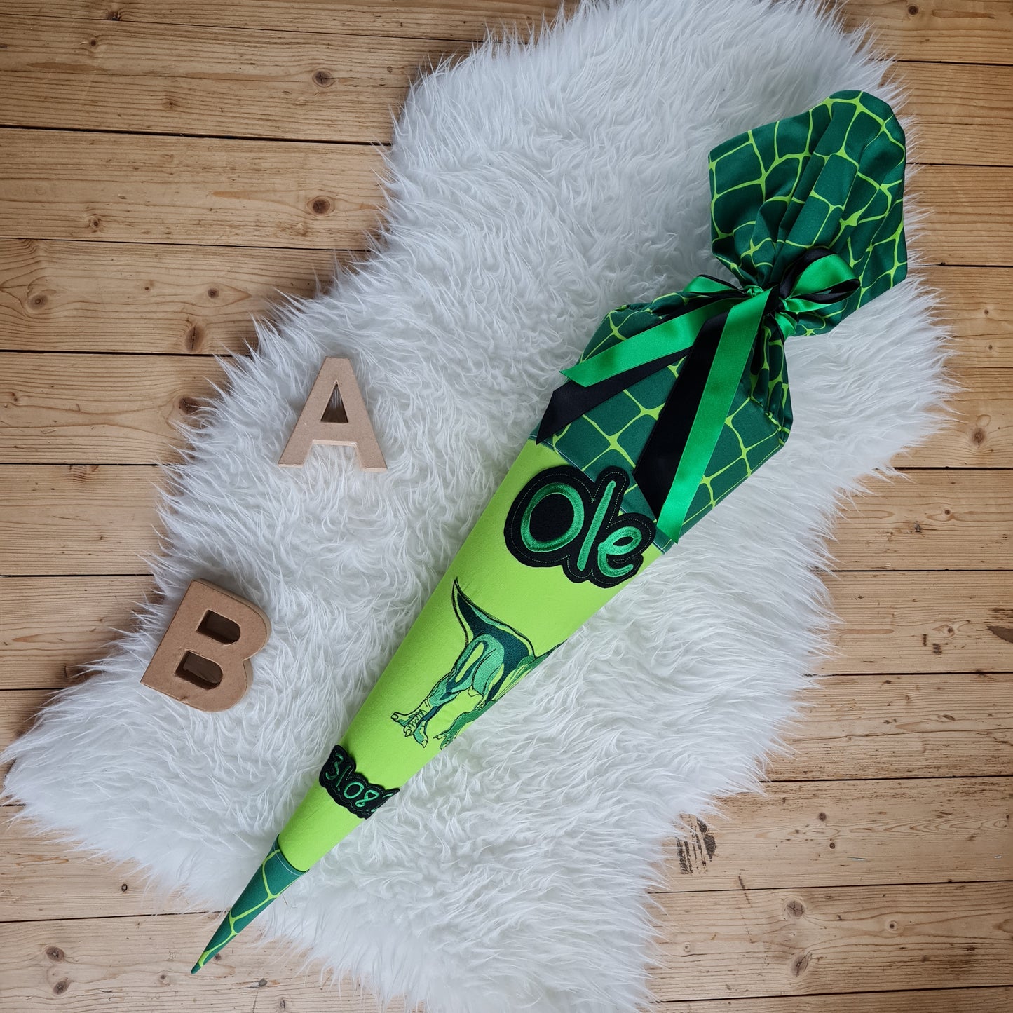 Schultüte Zuckertüte | Design Bär Rex | 70 cm | MIT Kissenfüllung