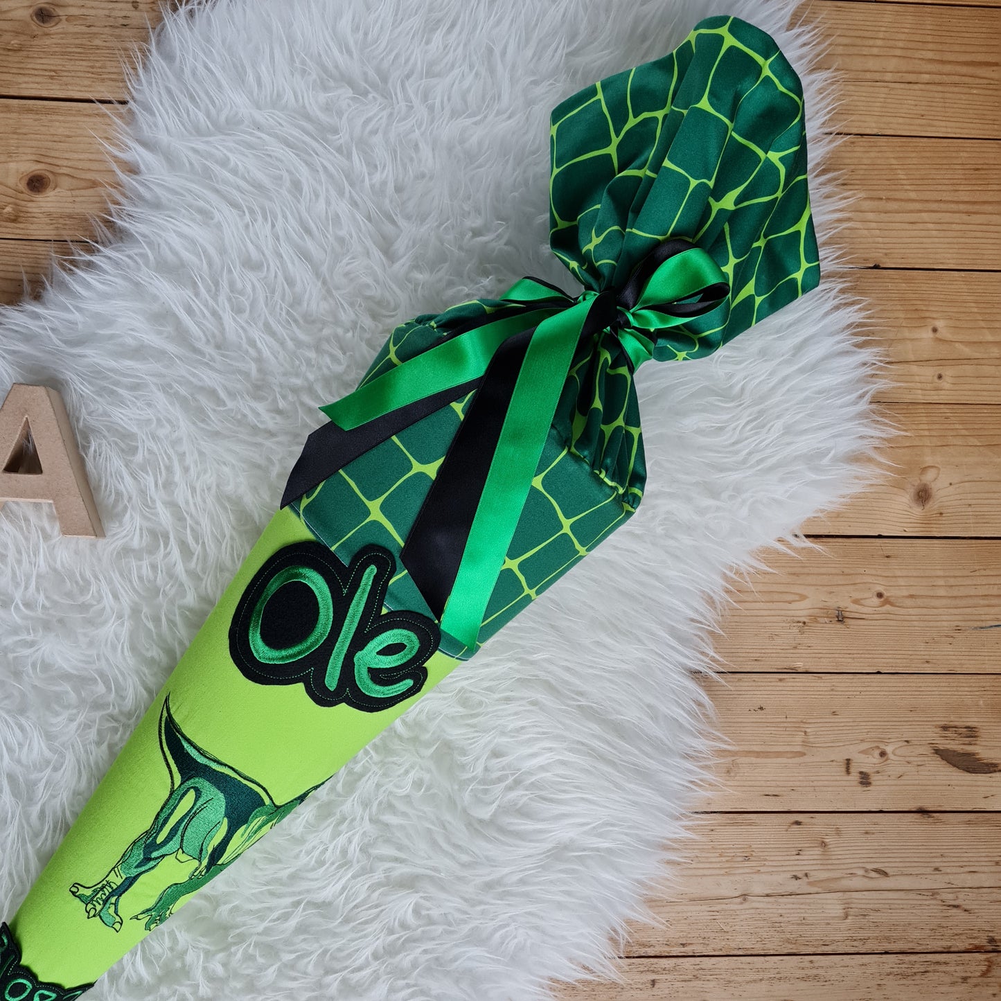 Schultüte Zuckertüte | Design Bär Rex | 70 cm | MIT Kissenfüllung