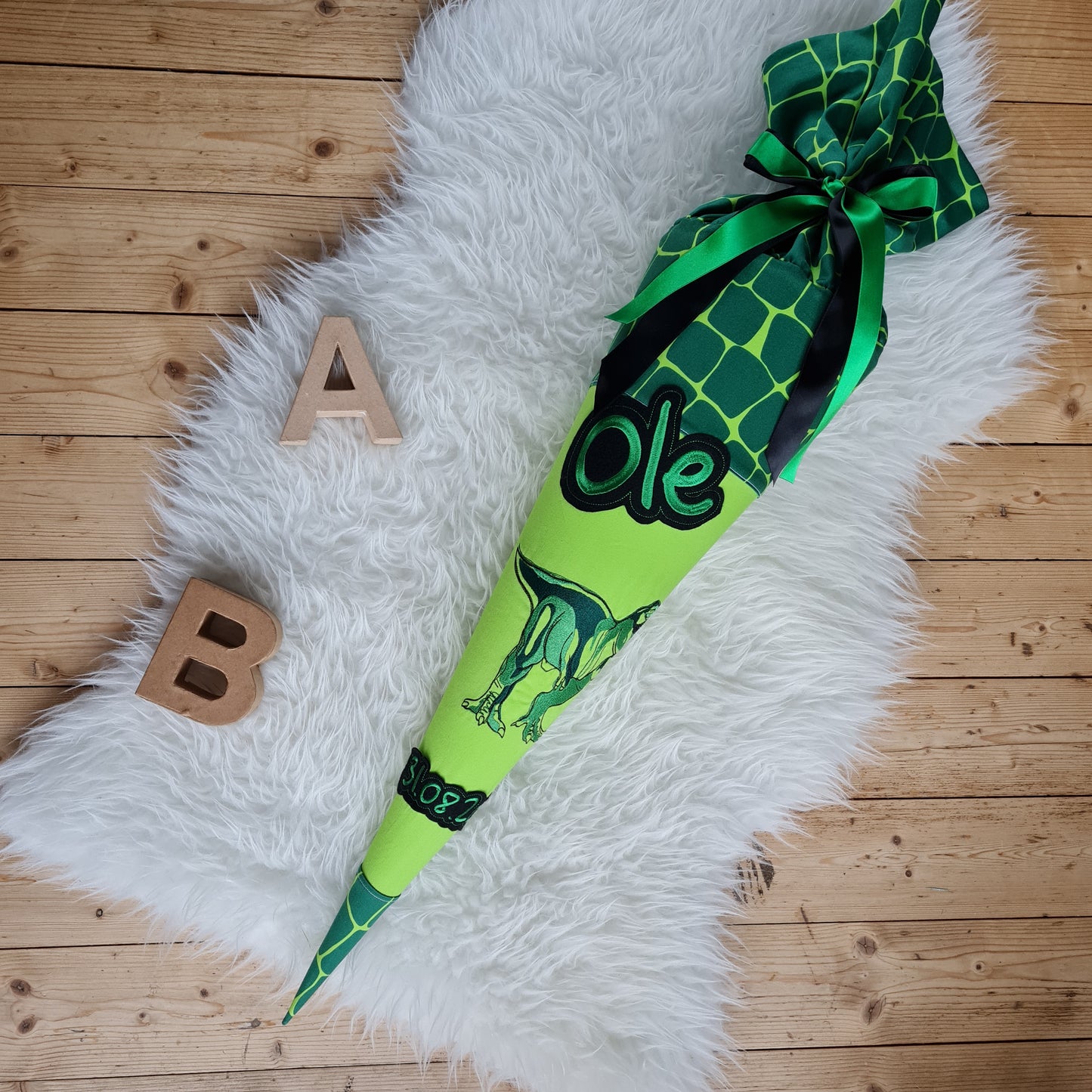 Schultüte Zuckertüte | Design Bär Rex | 70 cm | MIT Kissenfüllung