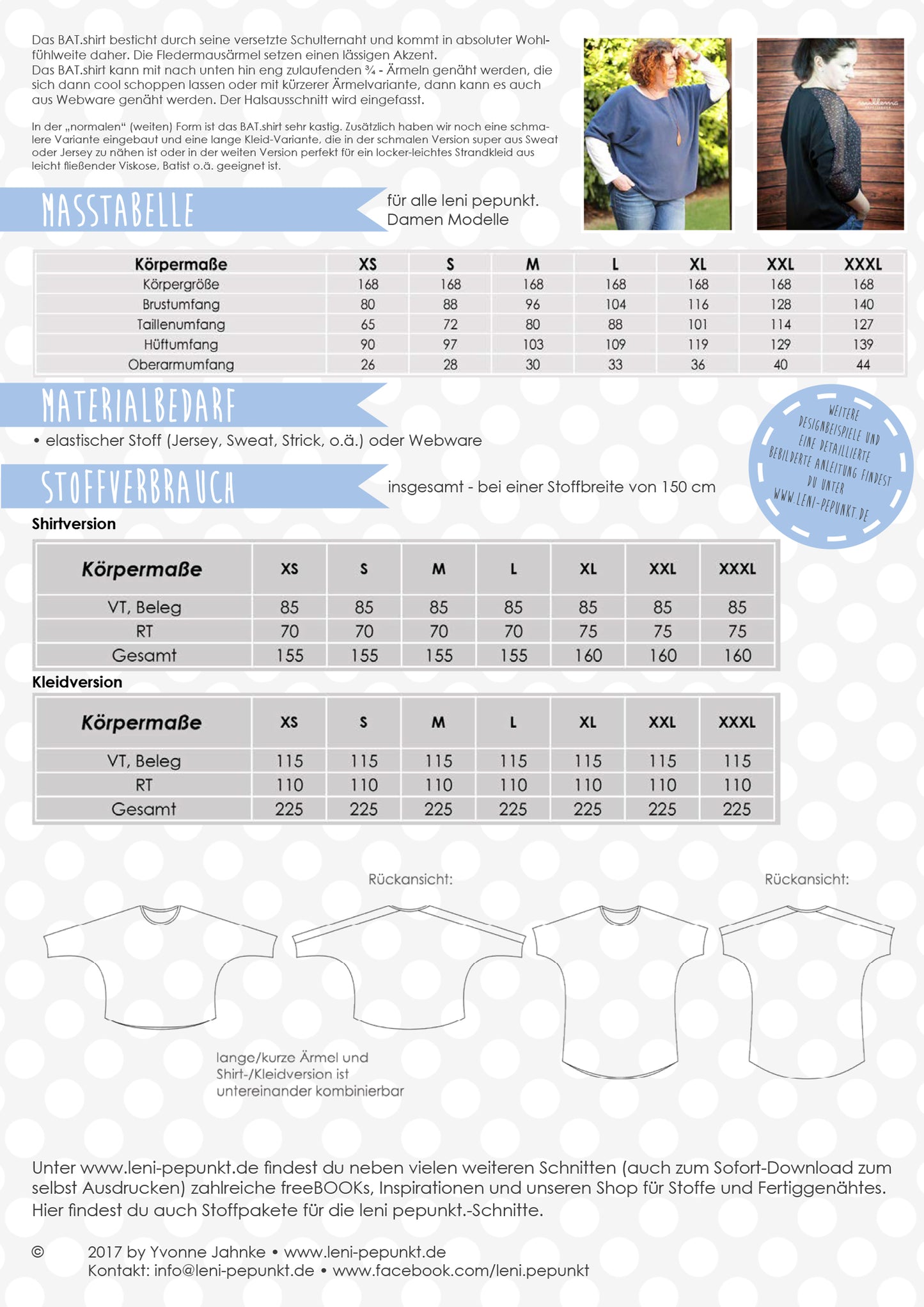 Schnittmuster | BAT.shirt | Gr. XS- XXXL