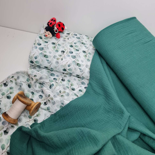 Musselin | Uni | Smaragd