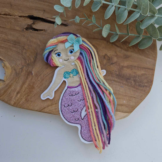 Applikation | Aufnäher | Meerjungfrau | Regenbogenhaare