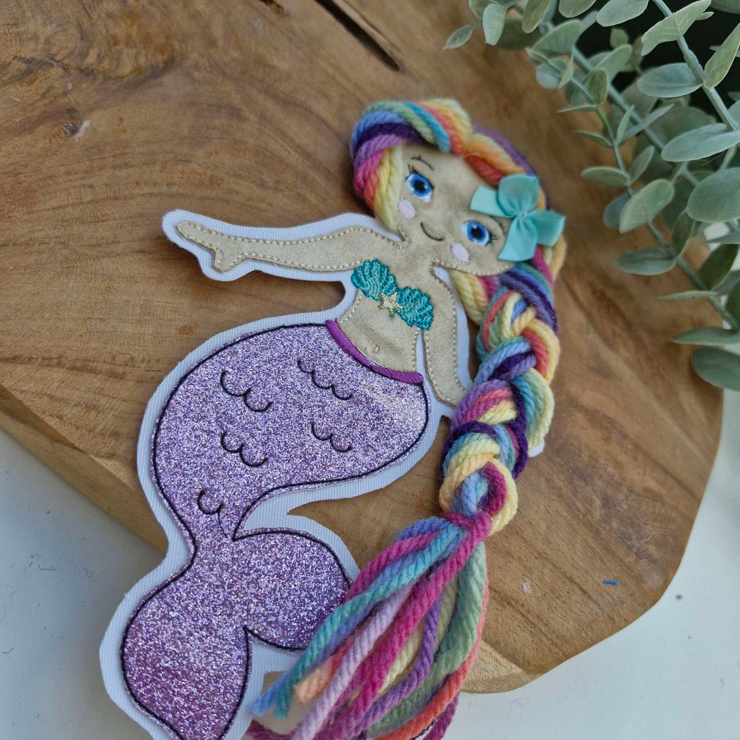 Applikation | Aufnäher | Meerjungfrau | Regenbogenhaare