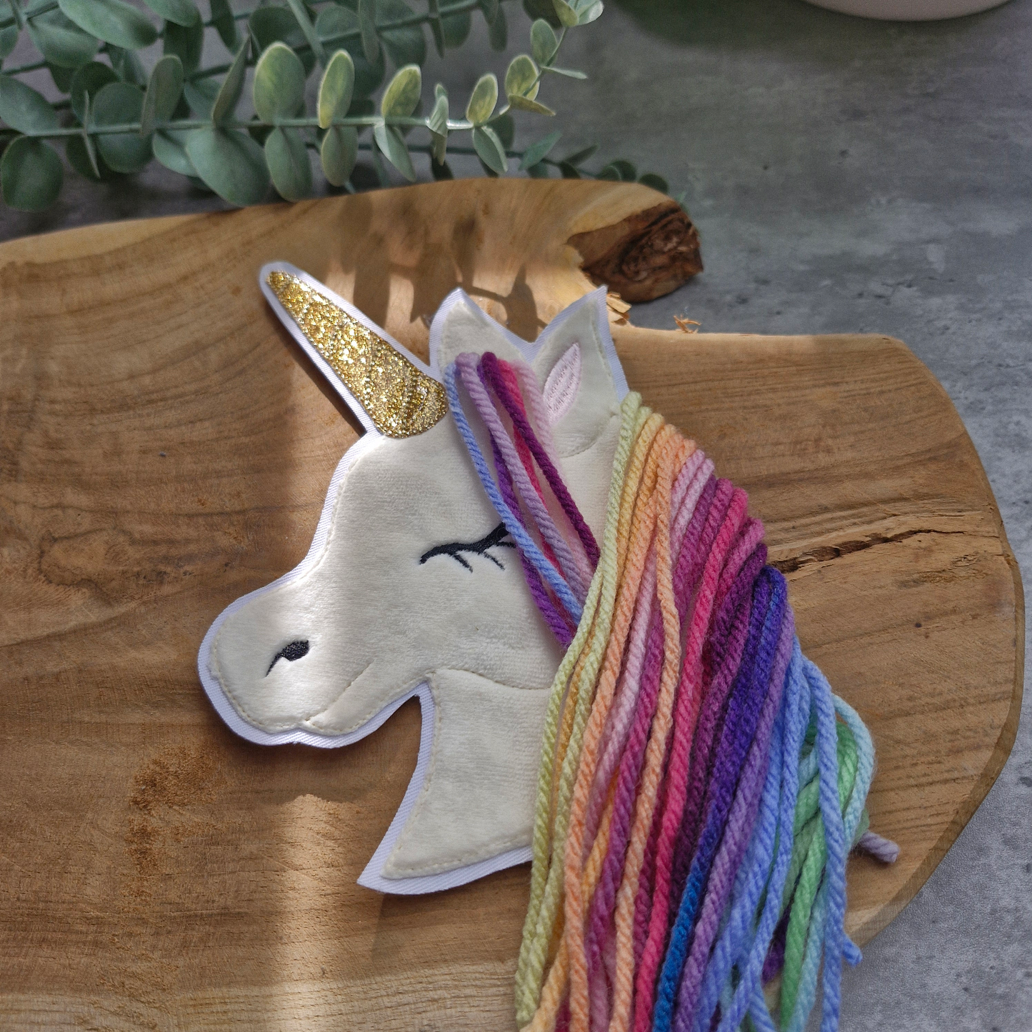 Applikation | Aufnäher | Einhorn | Regenbogenmähne
