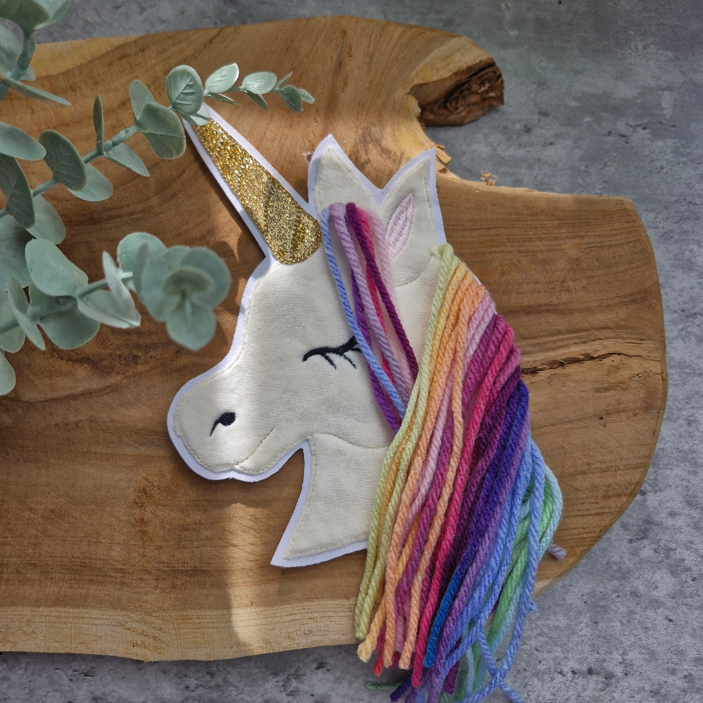 Applikation | Aufnäher | Einhorn | Regenbogenmähne