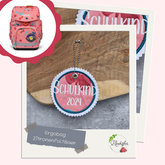 Applikation Aufnäher | Schulkind 2025 | ZitronenfaltBär | Rund