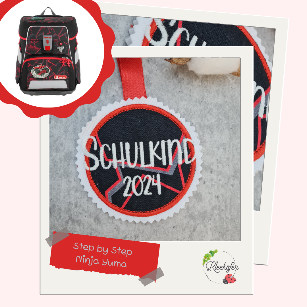 Applikation Aufnäher Button Klettie | Schulkind 2025 | Ninja Yuma