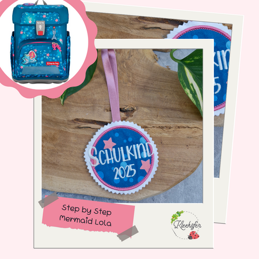 Applikation Aufnäher Button Klettie | Schulkind 2025 | Mermaid Lola