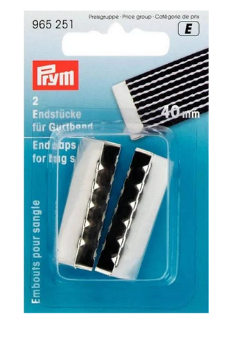 Endstücke für Gurtband | Silber | 40mm | 2 Stück