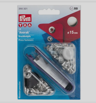 Druckknöpfe | Anorak | 15mm | Silber