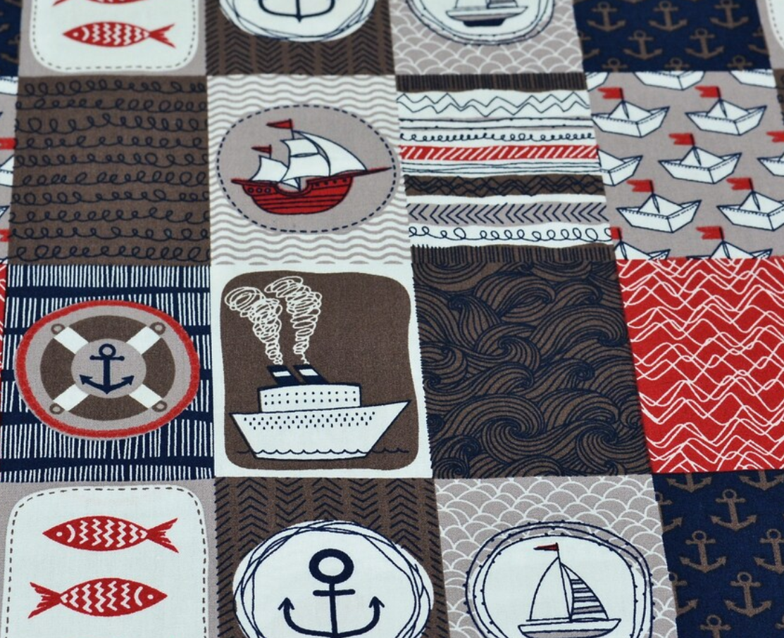 Baumwollwebware | Maritim | Patchwork