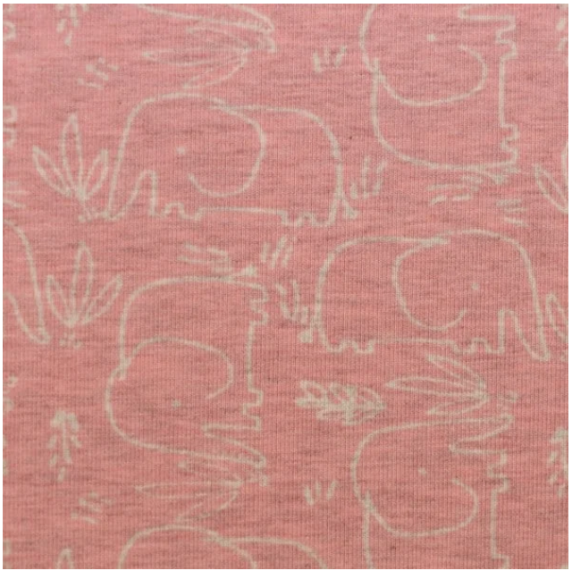 Baumwolljersey | Elefanten | Rosa