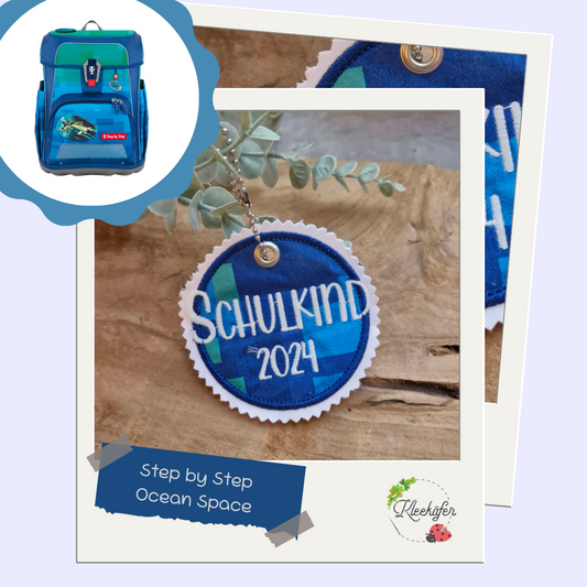 Applikation Aufnäher Button Klettie | Schulkind 2025 | Step by Step Ocean Space