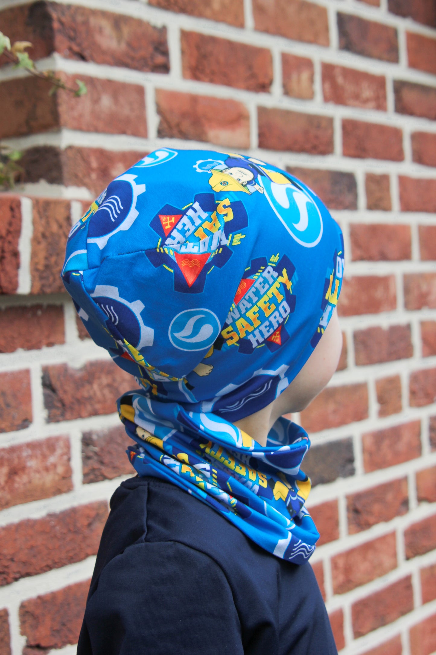 RESTSTÜCK 80 cm Baumwolljersey | Feuerwehrmann SAM | Blau | Lizenzstoff