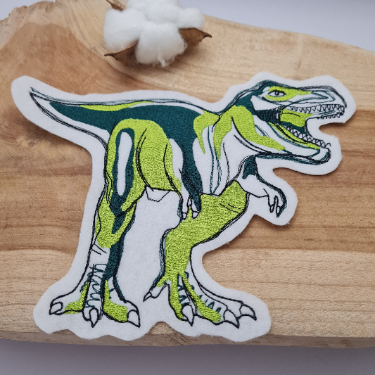 Aufnäher Flicken Applikation | Dinosaurier | T-Rex | Grün | 19 x 15 cm