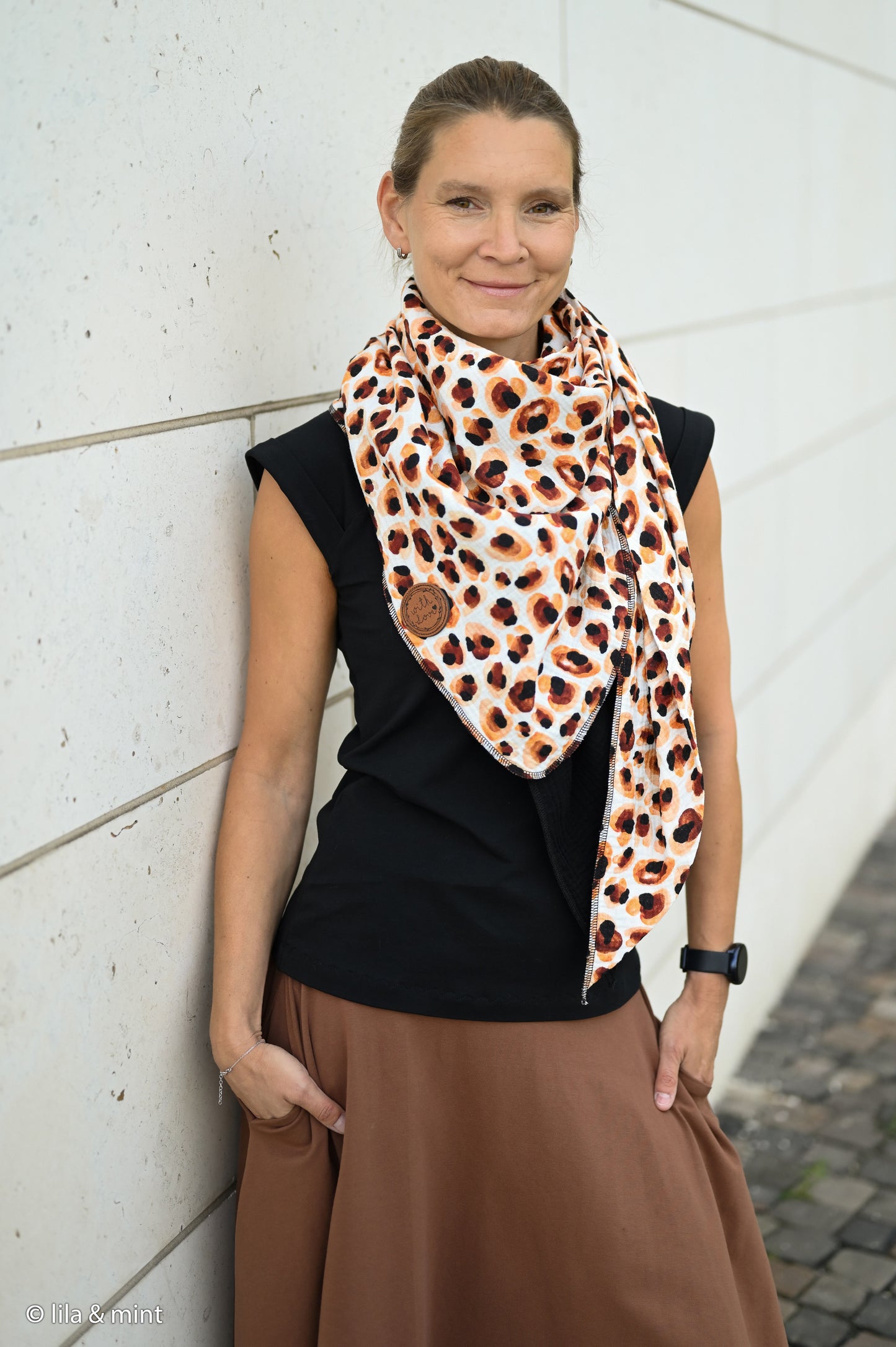 Musselin | Leoprint | Ocker Braun