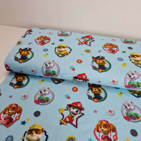 Baumwolljersey | PawPatrol | Hellblau | Lizenzstoff