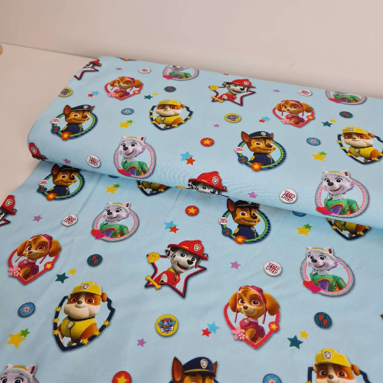 Baumwolljersey | PawPatrol | Hellblau | Lizenzstoff