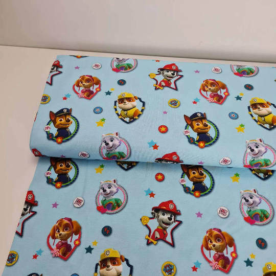 Baumwolljersey | PawPatrol | Hellblau | Lizenzstoff