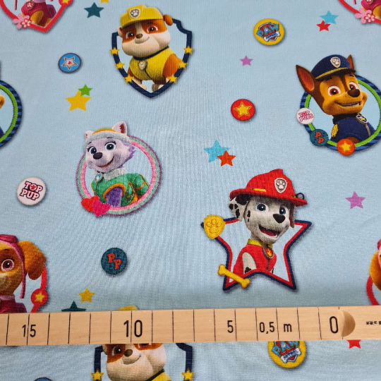 Baumwolljersey | PawPatrol | Hellblau | Lizenzstoff