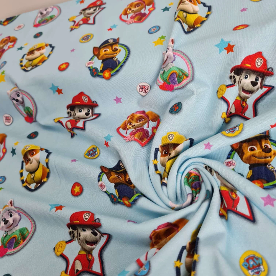 Baumwolljersey | PawPatrol | Hellblau | Lizenzstoff
