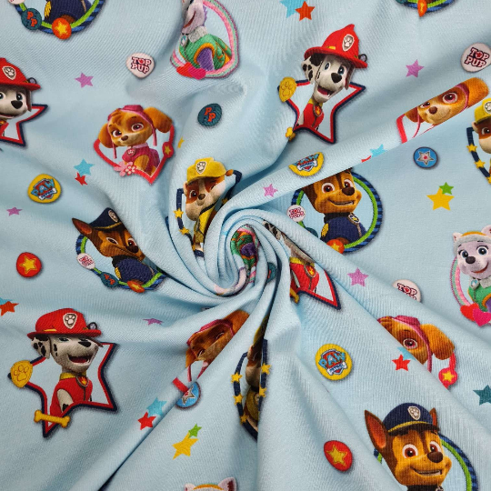 Baumwolljersey | PawPatrol | Hellblau | Lizenzstoff