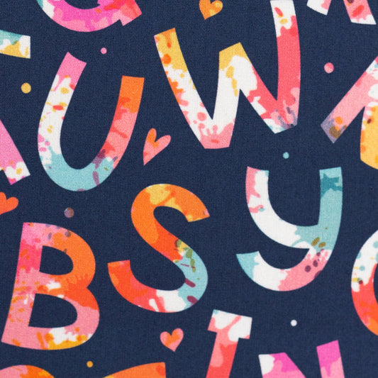 Baumwollwebware | Buchstaben | Dunkelblau