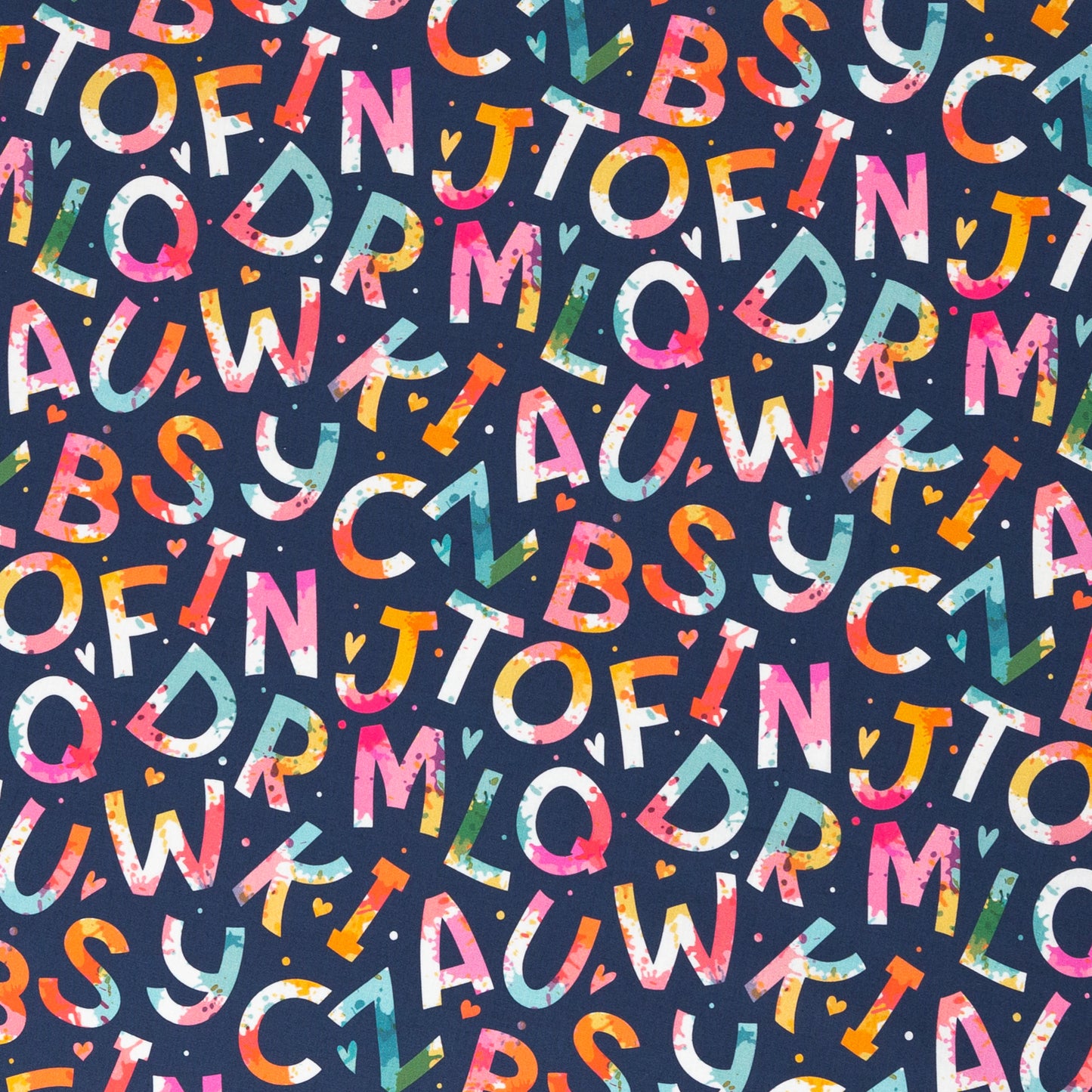 Baumwollwebware | Buchstaben | Dunkelblau