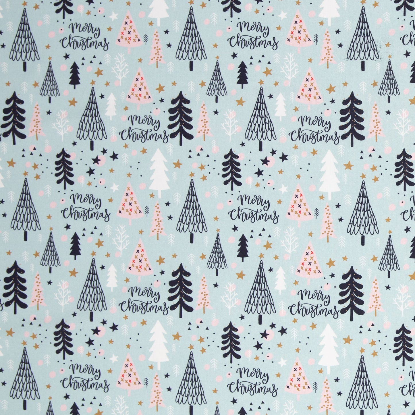 Baumwollwebware | MerryChristmas | Tannenbäume Türkis