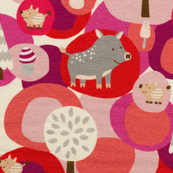 FrenchTerry Sommersweat| Woody | Wildschwein| Pink