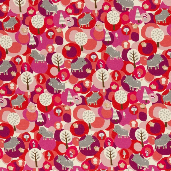 FrenchTerry Sommersweat| Woody | Wildschwein| Pink