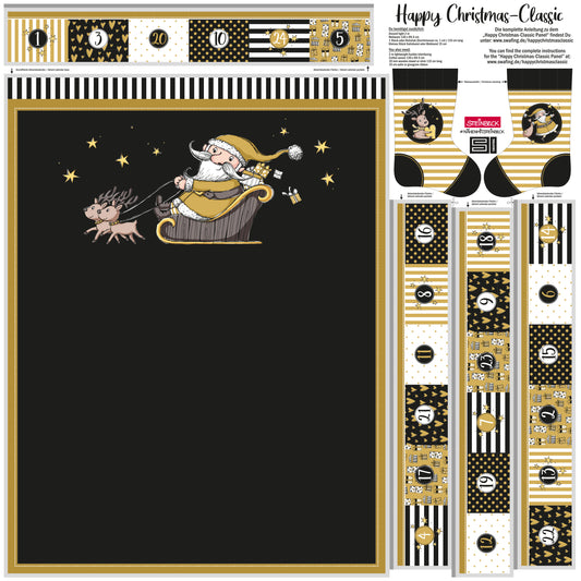 Diy Adventskalender Panel *Steinbeck* - Schwarz/Gold