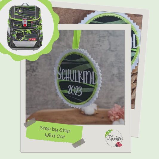 Applikation Aufnäher Button Klettie | Schulkind 2025 | Wild Cat | Step by Step
