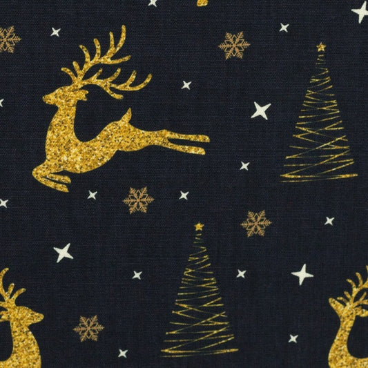 Baumwollwebware | Goldenes Reh | Weihnachten