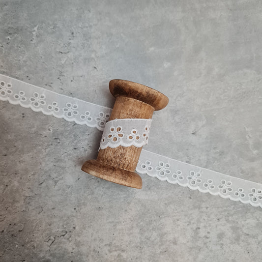 Spitze Festonspitze Spitzenborte Bordüre | Weiß | 20mm