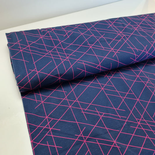 FrenchTerry | Streetstyle | Geometrische Linien | Magenta