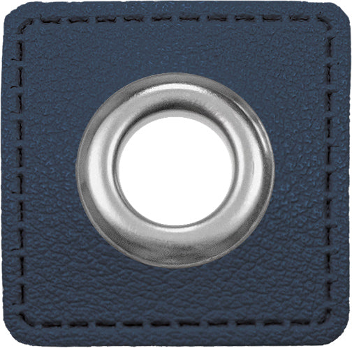 Ösen Patches für Kordeln Lederimitat *Dunkelblau*