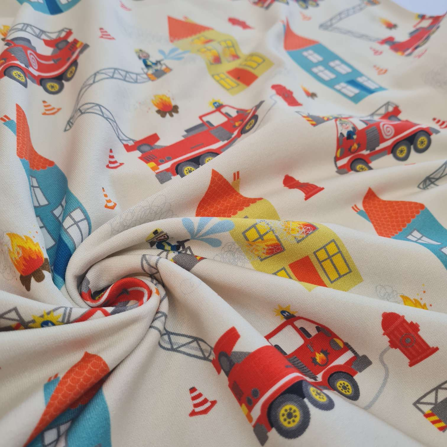 FrenchTerry | Feuerwehr -Tatütata | Creme