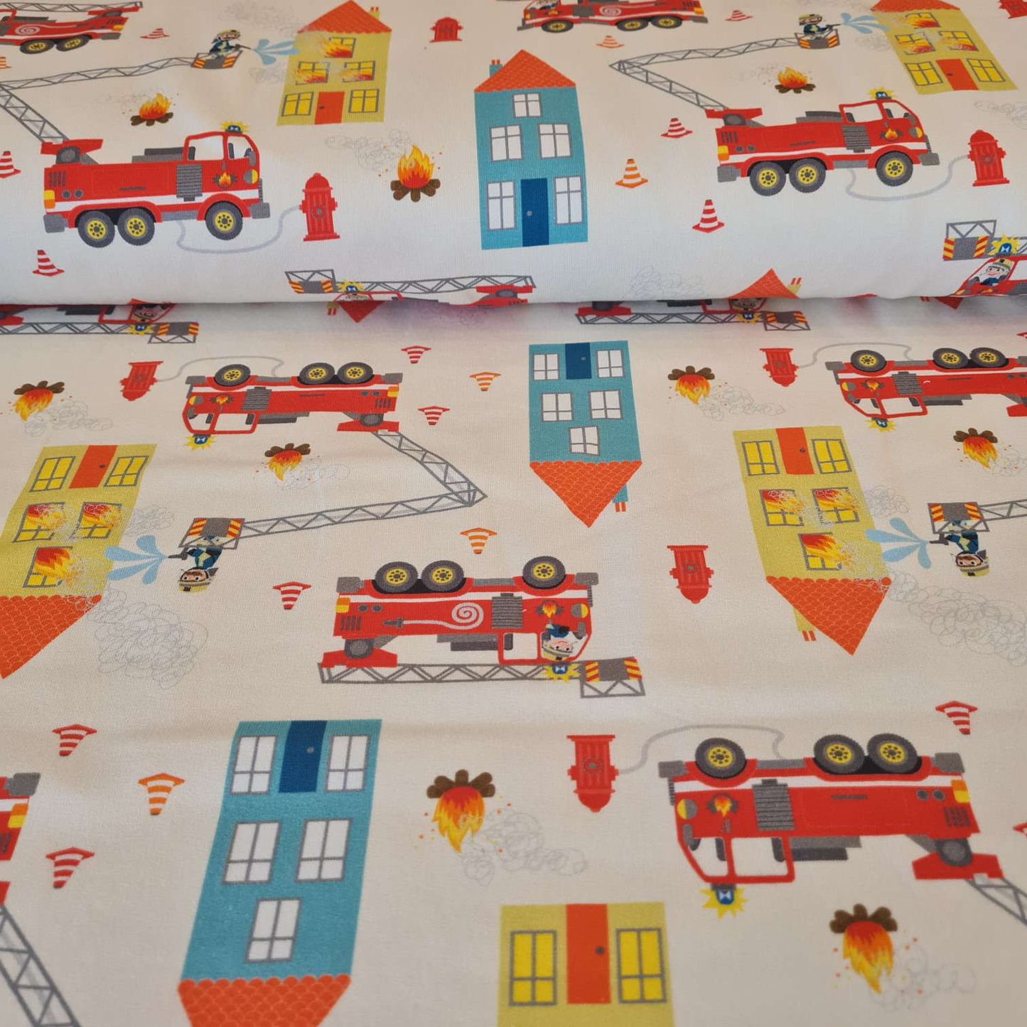 FrenchTerry | Feuerwehr -Tatütata | Creme
