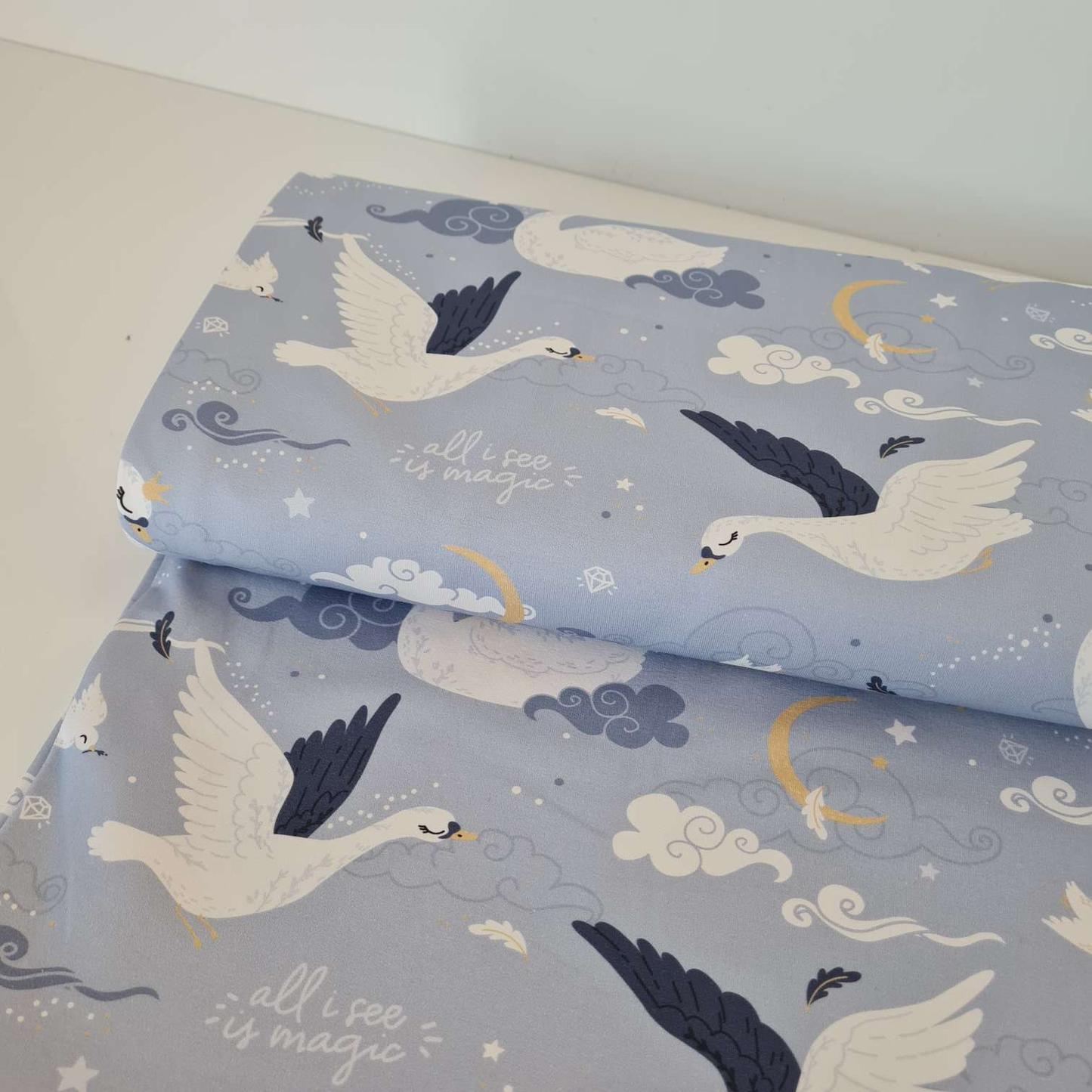 FrenchTerry | Schwan | Hellblau