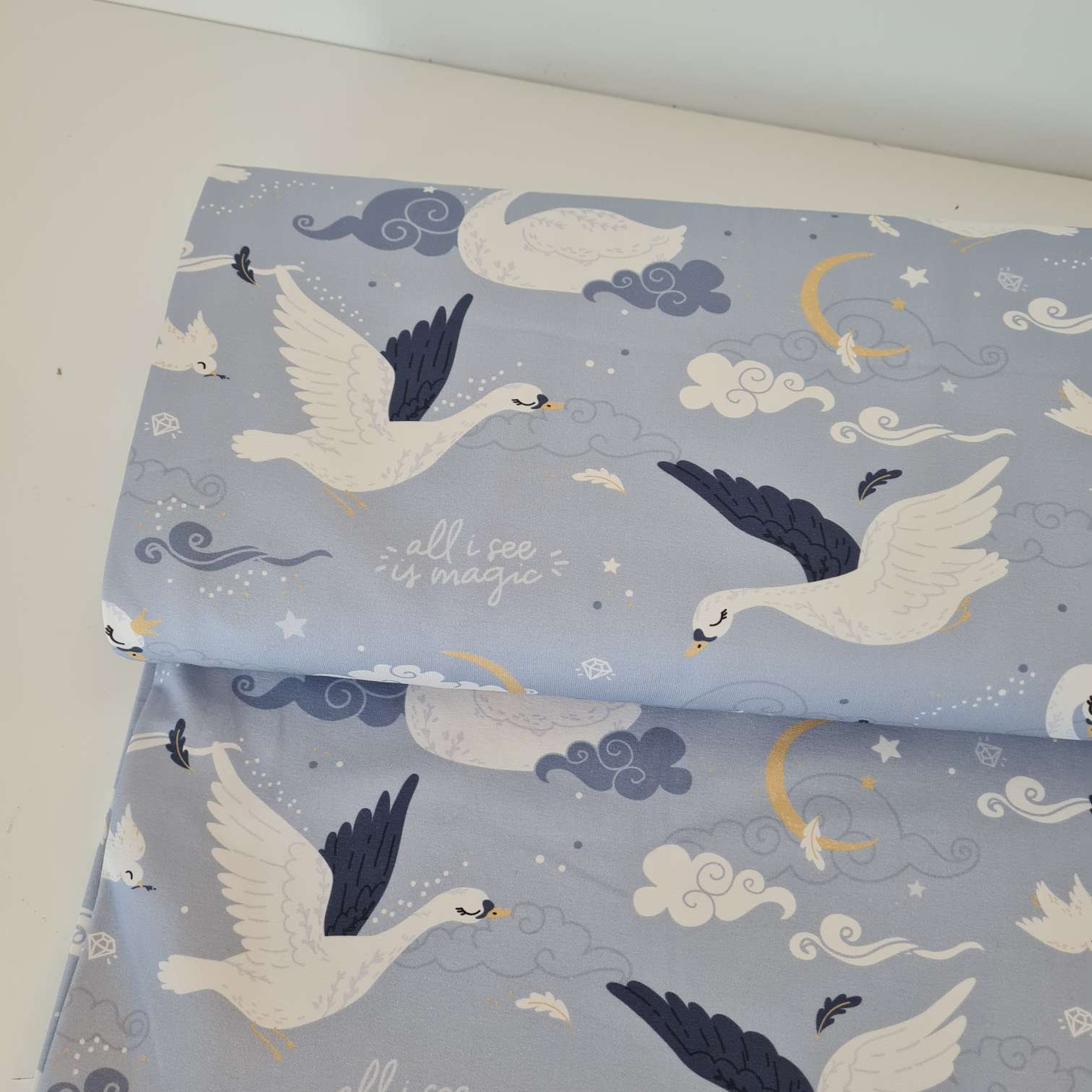 FrenchTerry | Schwan | Hellblau