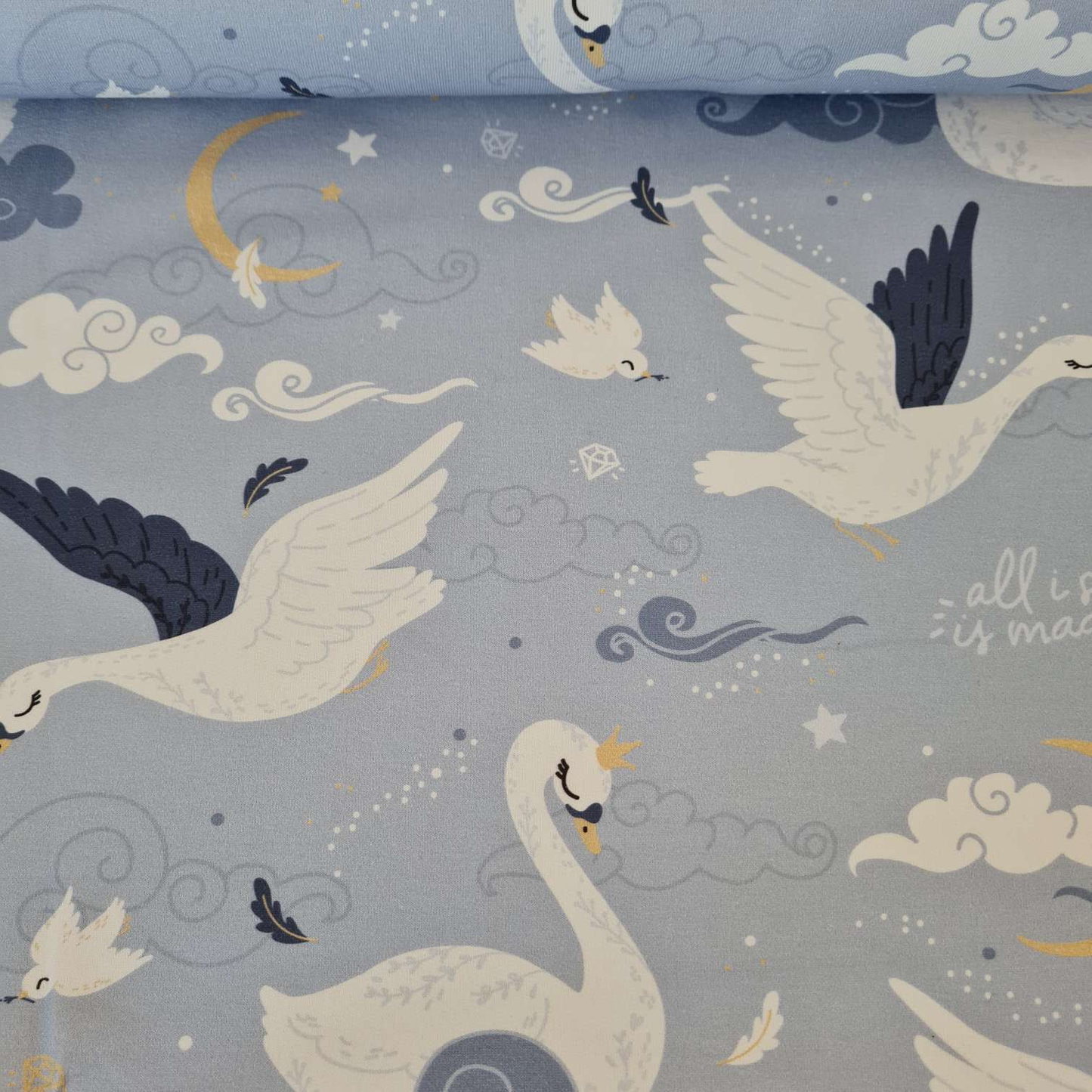 FrenchTerry | Schwan | Hellblau