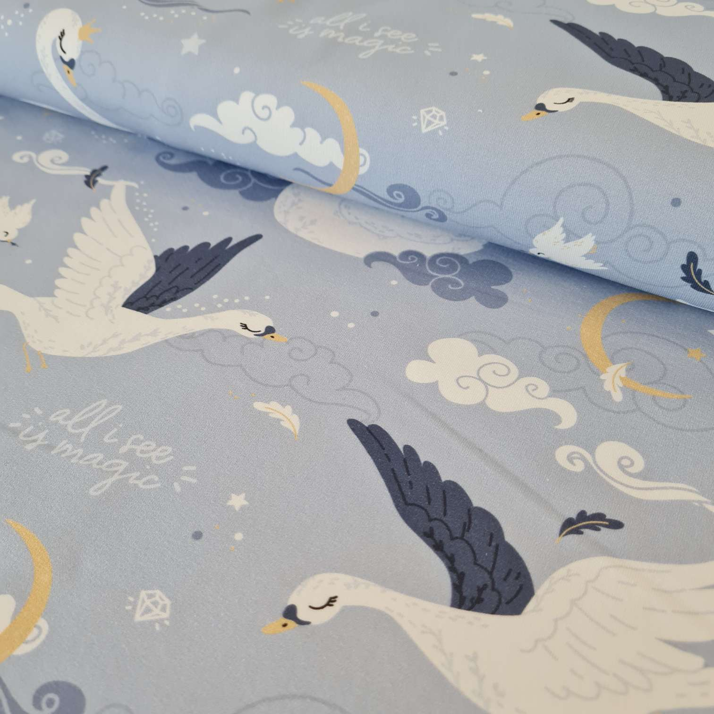 FrenchTerry | Schwan | Hellblau